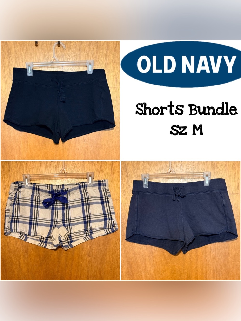 Old Navy Women's Shorts Bundle 2 Cotton 1 Sleep Sz M